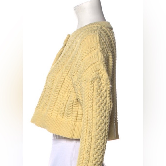 Sandy Liang Cropped Yellow Cardigan - Picture 2 of 5